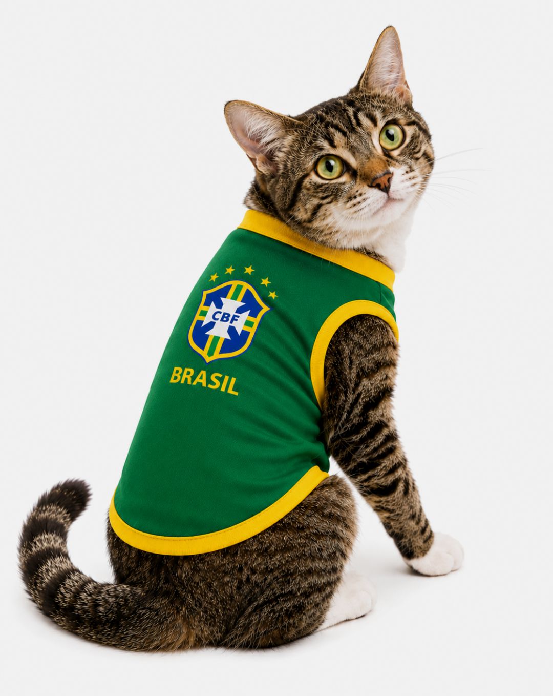 Camisa para Gato Brasil Lisa Verde