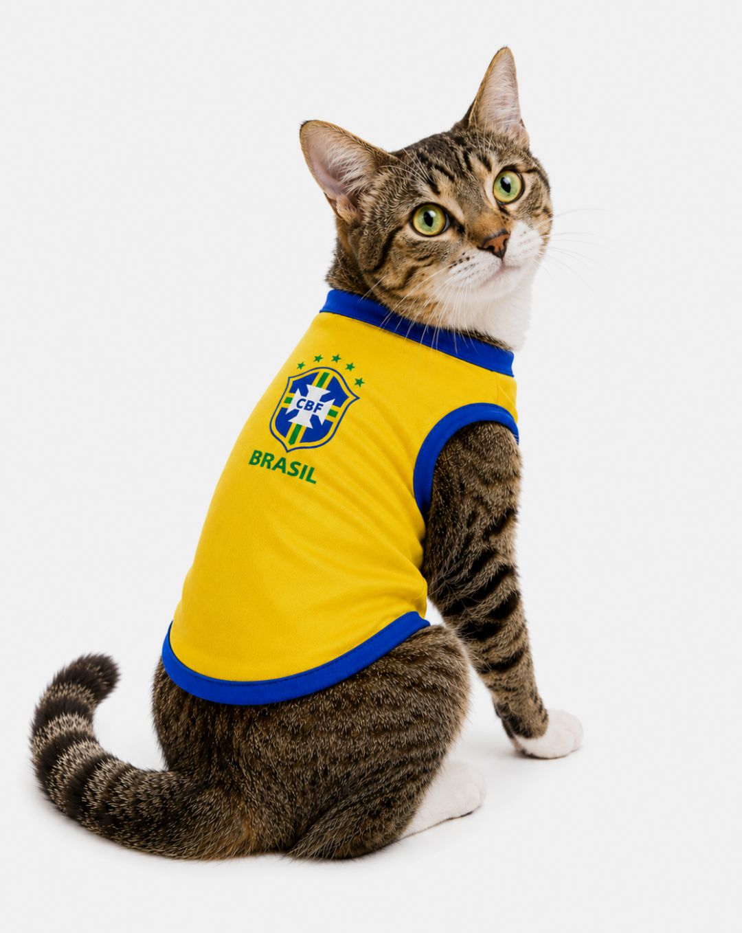 Camisa para Gato Brasil Lisa Amarela